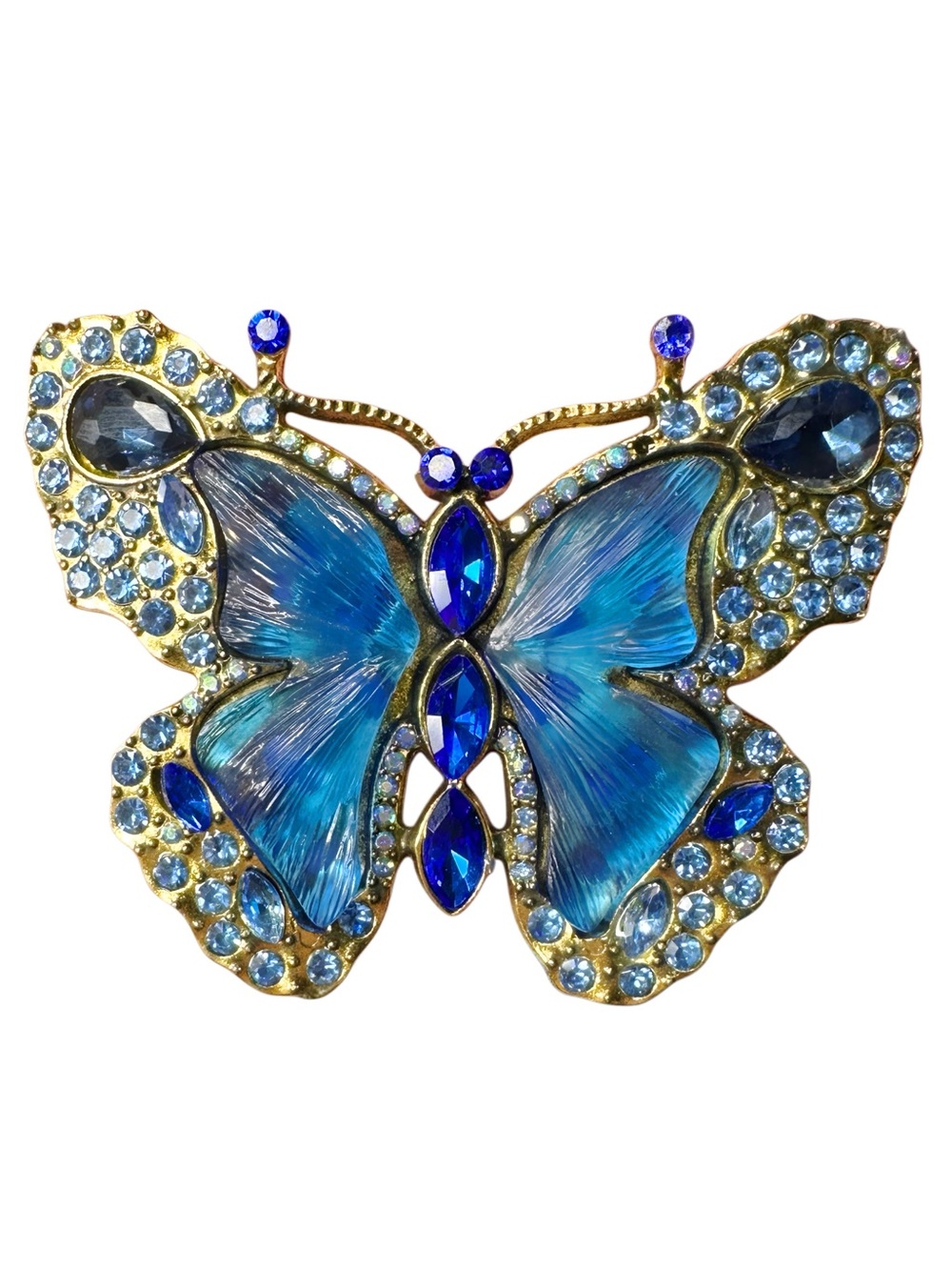 5/$25 😻 Blue Butterfly Acrylic Crystal Brooch